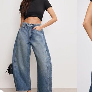 Good American Good Extreme Barrel Jeans in -NWT